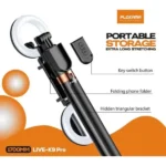 Plokama LIVE-K9 Pro 1700mm Ultra Long Selfie Stick with Tripod Stand & Ring Light – Adjustable, Portable for Mobile Vlogging & Live Streaming