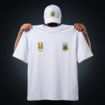Premium Argentina Fan Edition Drop Shoulder White Color with Cap - Image 3