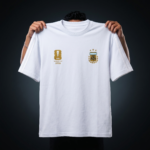 Premium Argentina Fan Edition Drop Shoulder White Color with Cap - Image 2