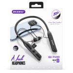 RECRSI RE-NY028 Wireless Bluetooth 5.1 Neckband Earphone - Black | 400mAh Battery, Up to 32 Hours Playtime & Fast USB Charging