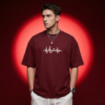 Men's Stylish Drop Shoulder- Maroon - Image 2