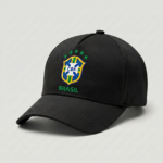 Premium Brazil Fan Edition Drop Shoulder Black Color with Cap - Image 3