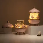 Bunny Carousel Night Light Projector – Rotating LED Star Projection Lamp for Kids Room & Magical Nursery Decor Rotatable Rabbit Night Lamp