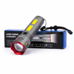 ⚲ Hover to zoom play_video play_video      Premium Laser Cannon X03 Metal Tactical Flashlight -Long Lasting LED Torch with Built-in Power Bank - Image 2
